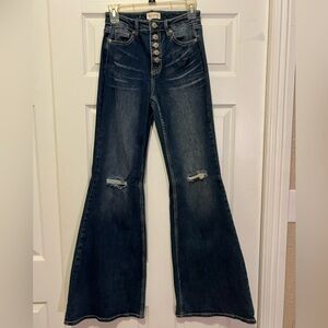 Shyanne Dark Blue Flare Jeans